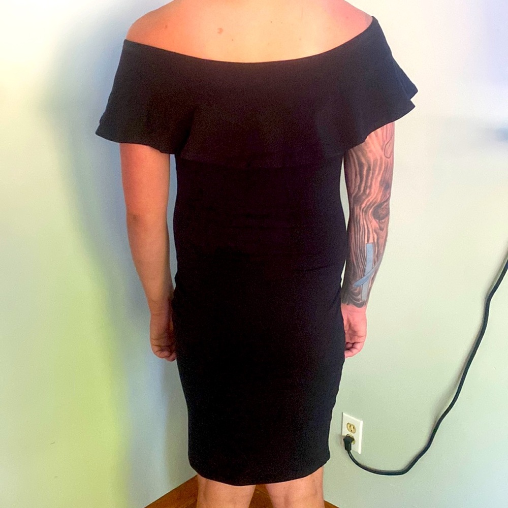 Manners London Diida Dress In Black Size XL- Heavyweight Stretch Cotton